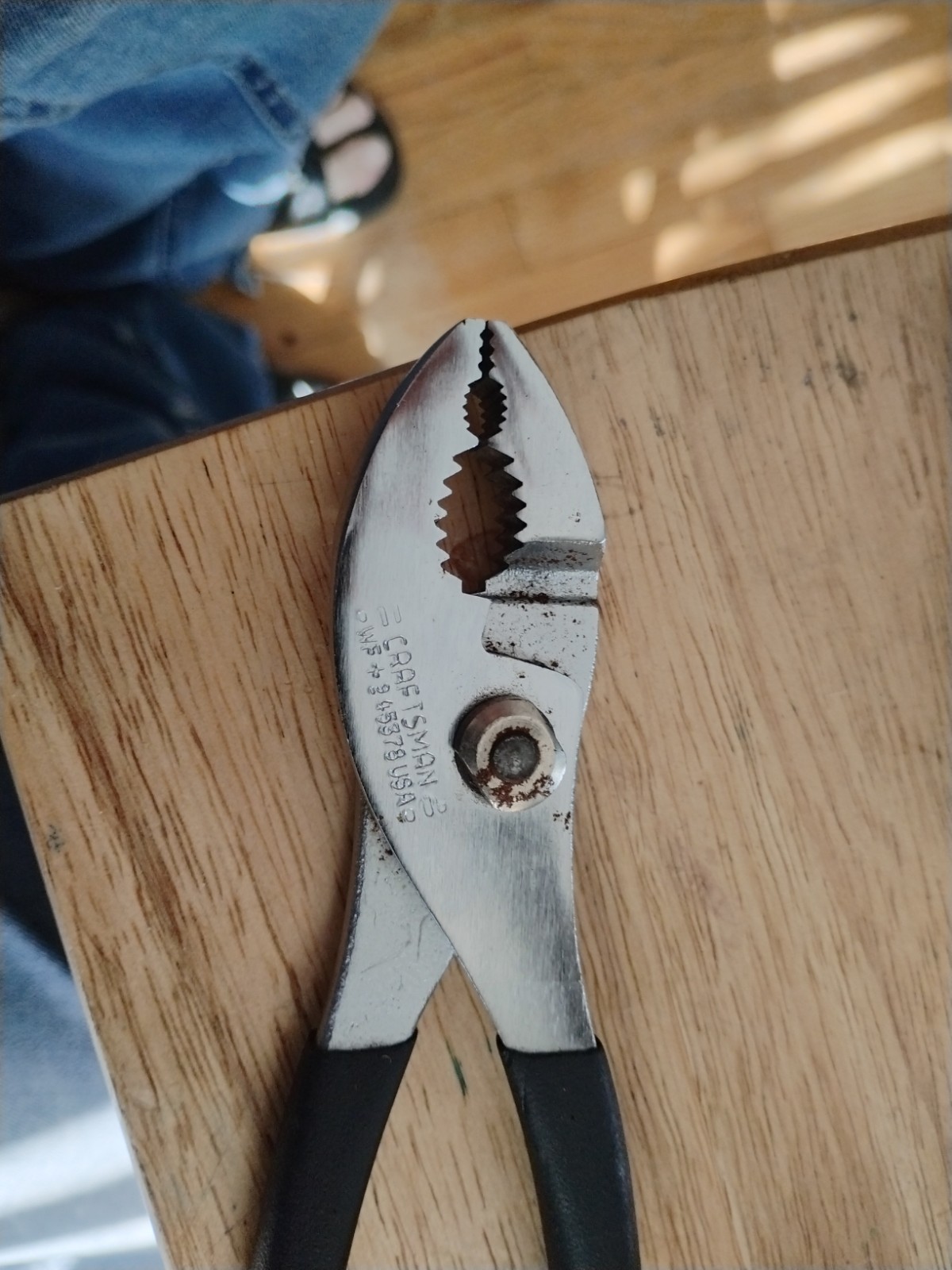 Vintage Craftsman Slip Joint Pliers 45378 Made in USA Black Comfort Handles WF