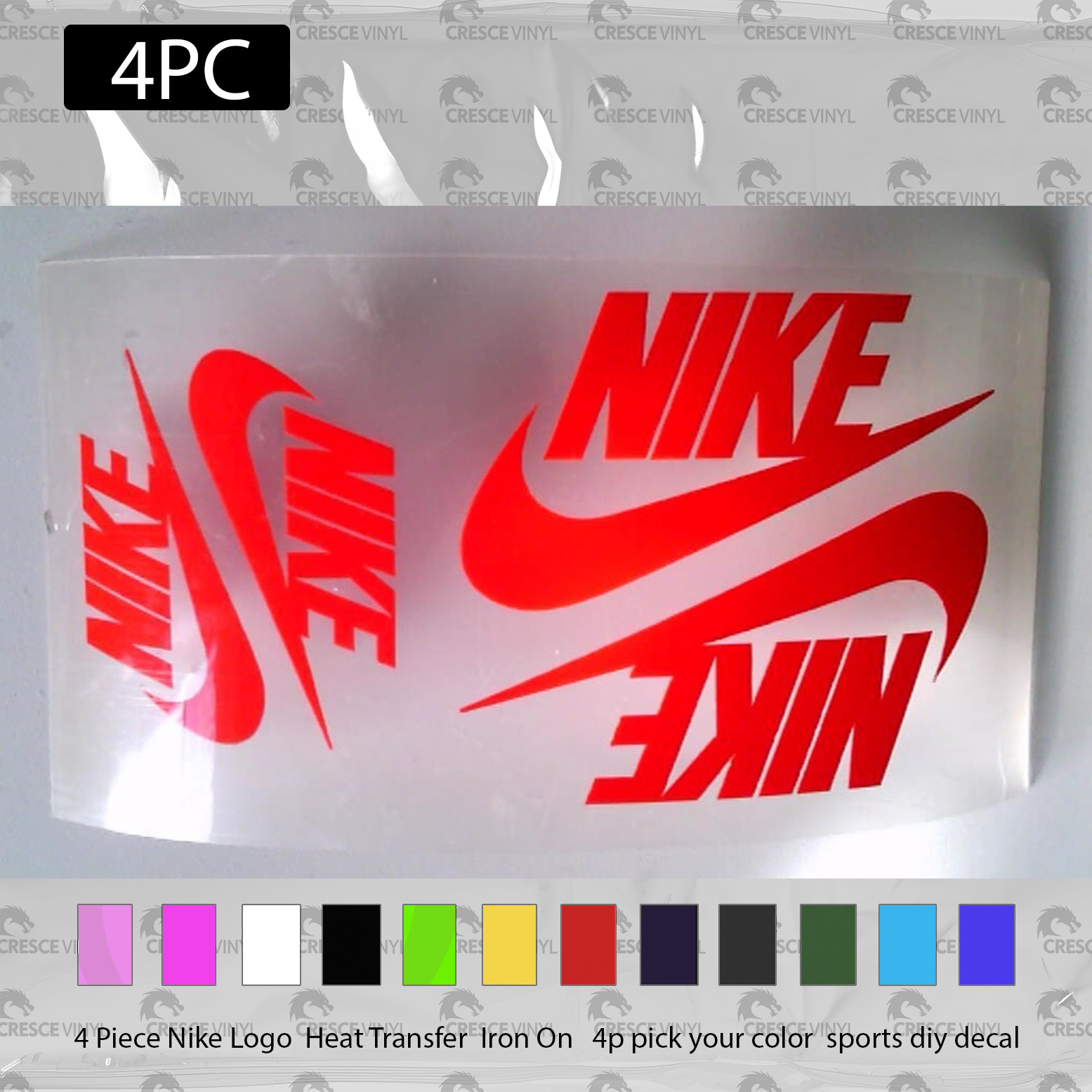 4PC any color Nike Ready to Apply DIY Made to Order Iron On Custom Vinyl