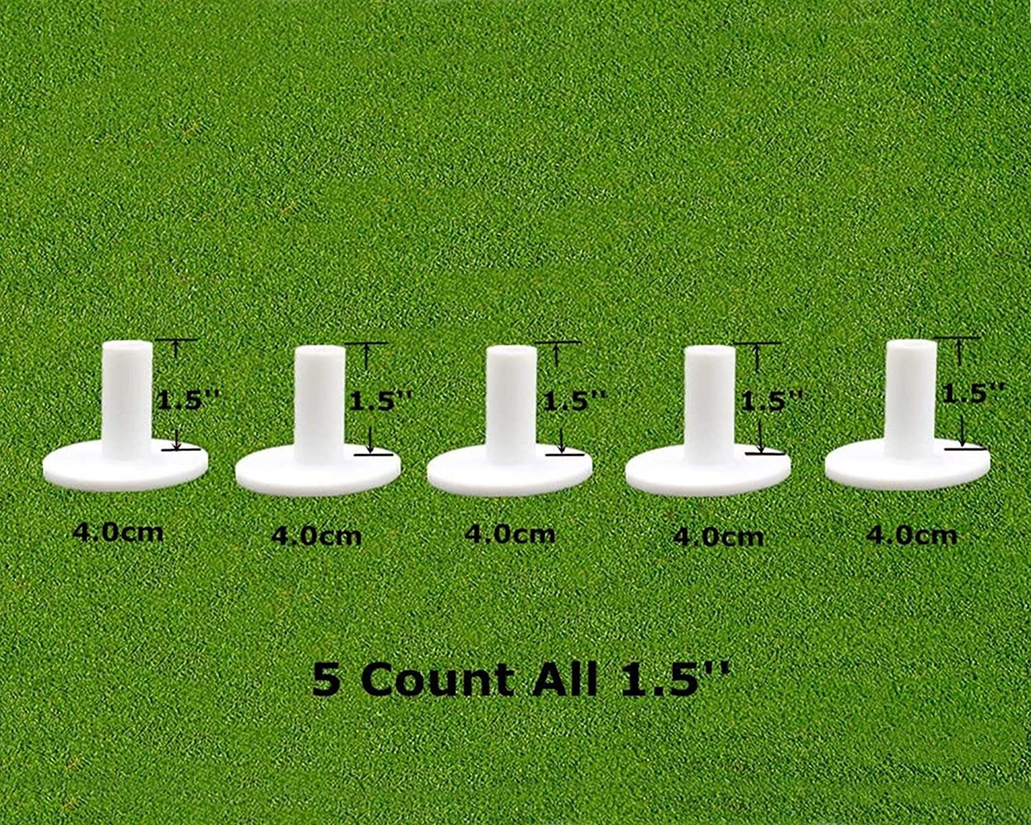 Golf Rubber Tees Driving Range Value 5 Pack, Same Sizes or Mixed Sizes