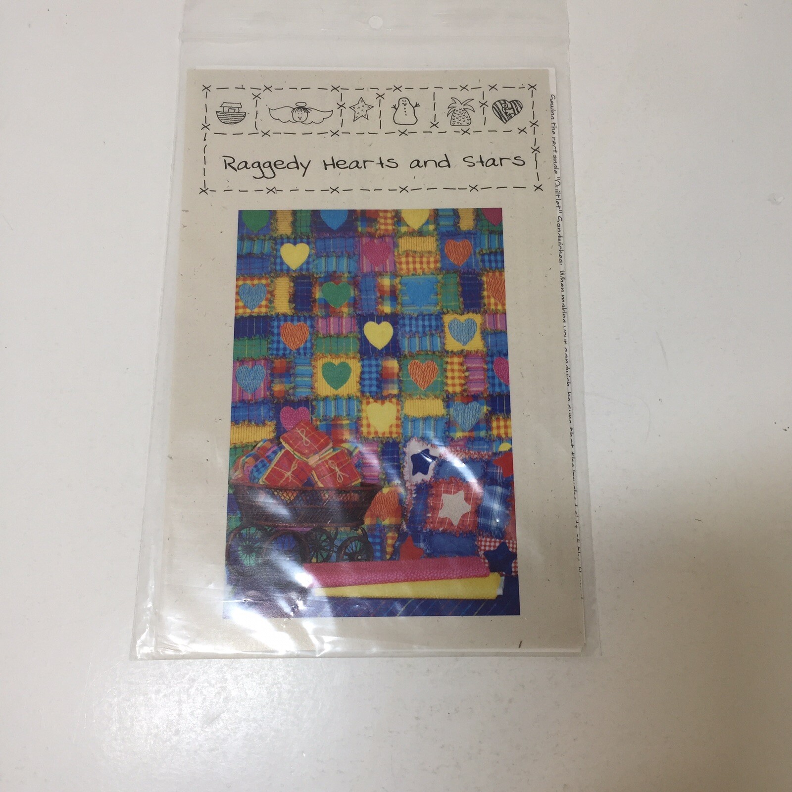 Raggedy Hearts and Stars Quilt Pattern 49" x 63" Flannel Quilt Country