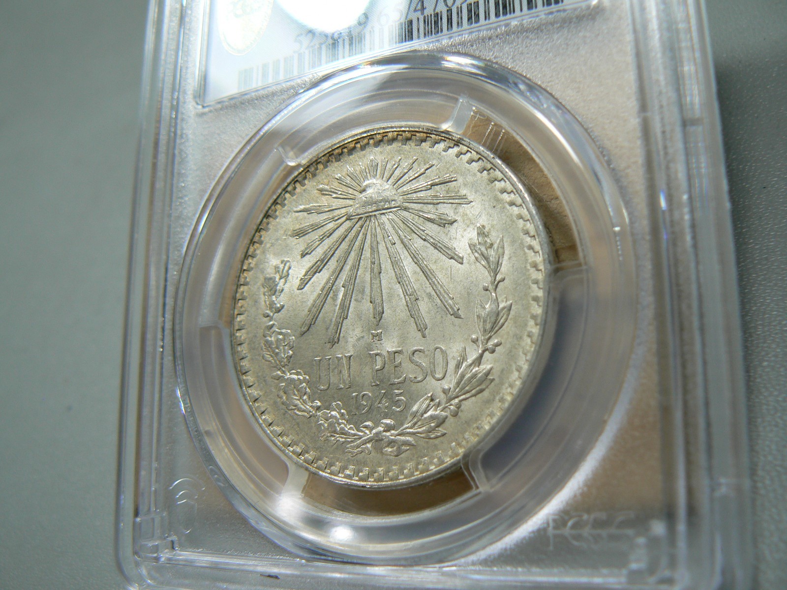 Mexico 1945-M Peso PCGS MS65