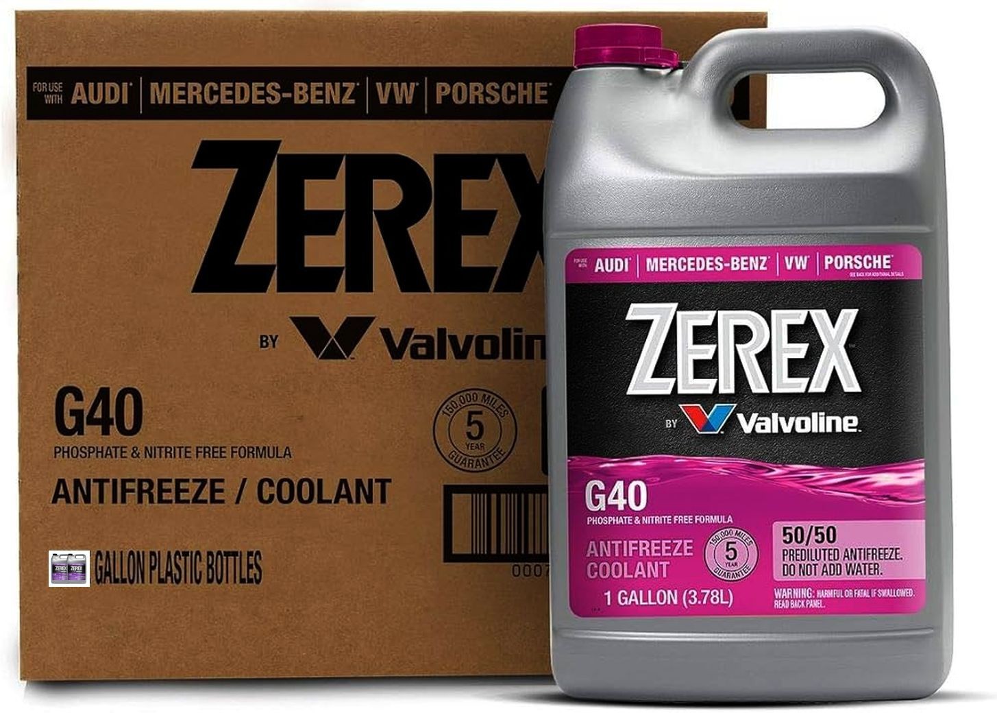 (2) Gallon OEM ZEREX-G40 (LiLAC) 50/50 Antifreeze Coolant For MERCEDES 2015-2024