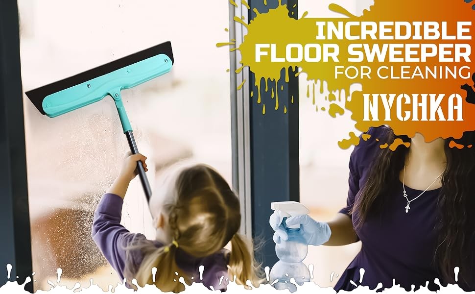 Floor Squeegee - 34.5" Telescoping Squeegee for Window Cleaning with Durable