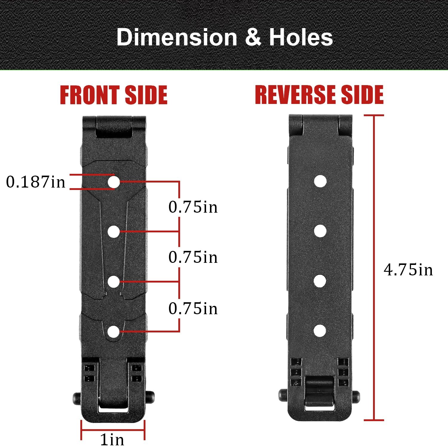 4 Pack Molle Clips, Molle Attachment Clips with Mounting Hardware for Vests, ...
