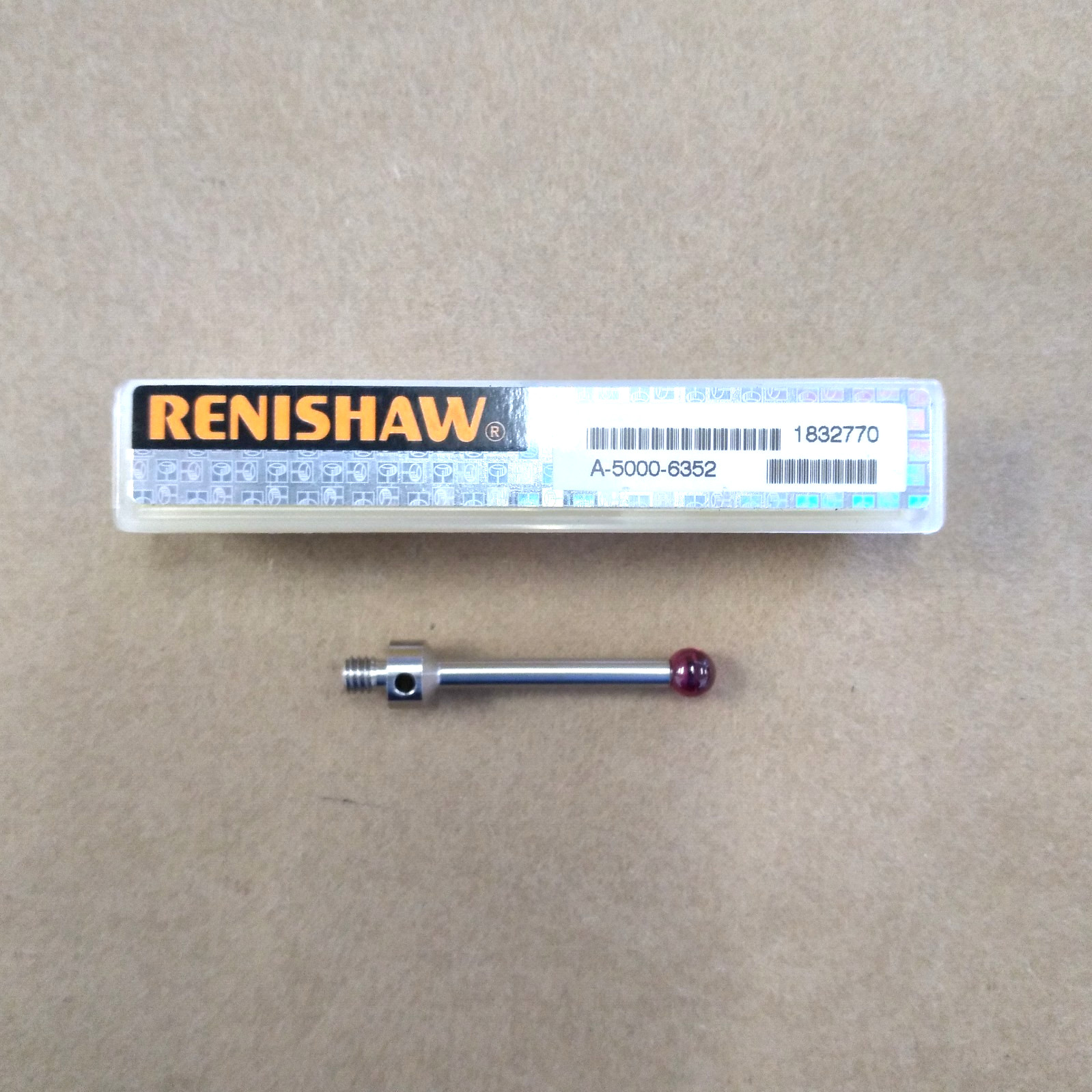 RENISHAW A-5000-6352 PROBE 5MM RUBY BALL, STAINLESS STEEL STEM, L 30MM