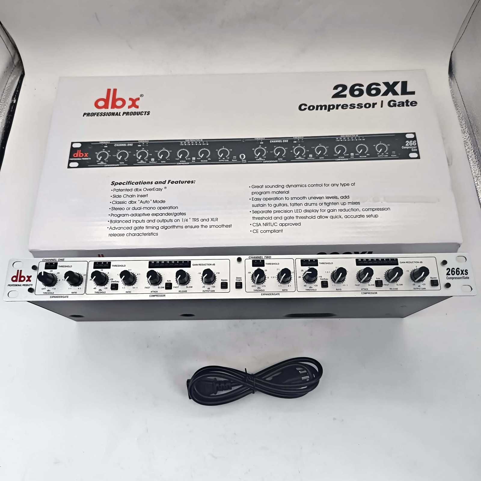 dbx 266xs Dual Channel Compressor Gate Dynamics Processor w/ Side Chain Insert