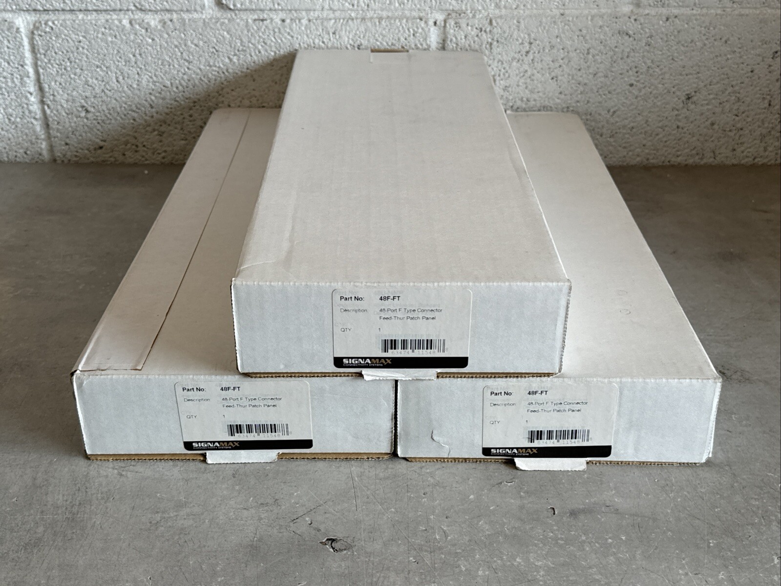 Lot of 3 NEW - Signamax 48-Port F Type Connector / Feed-Thru Patch Panel 48F-FT