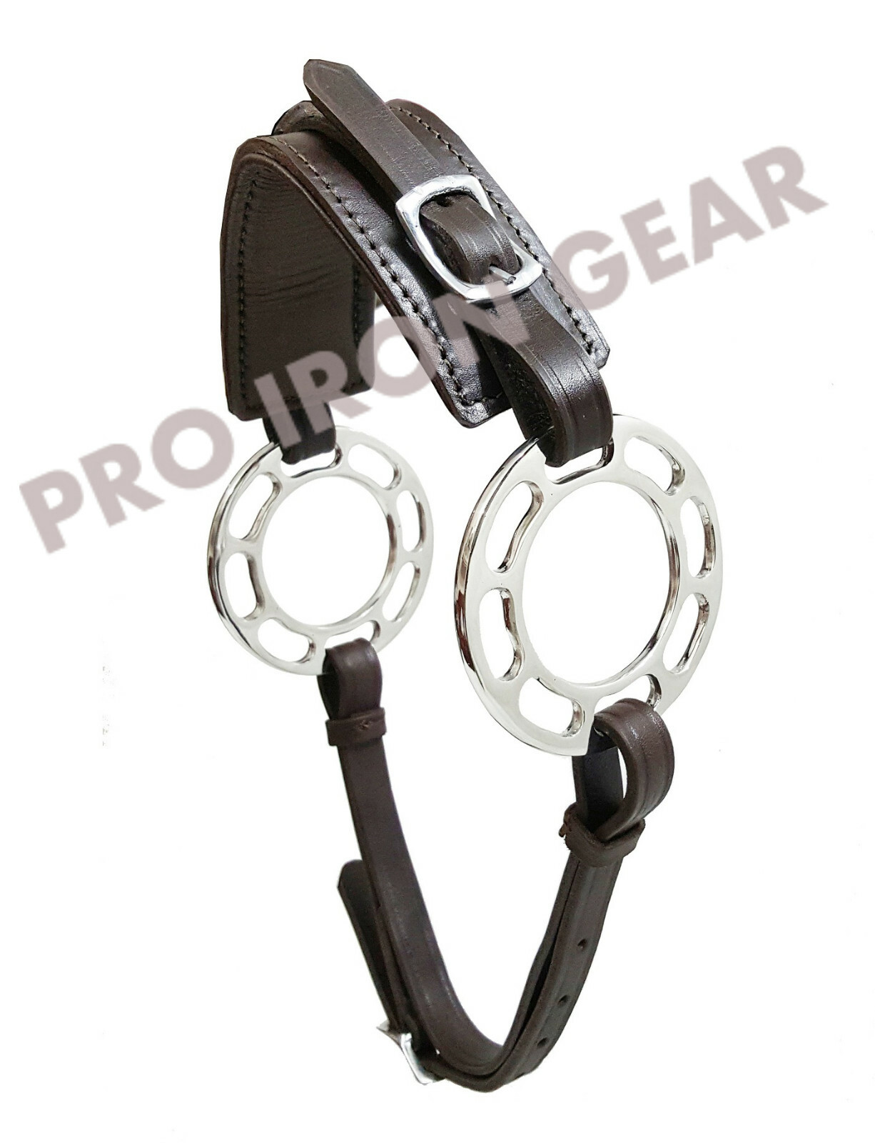 Hackamore Bitless Horse Bit English Western Adjustable Leather (BROWN)