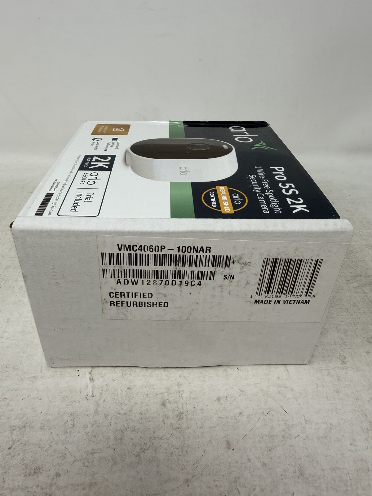 Arlo Pro 5S Add On Wireless 2K HDR Spotlight Security Camera Color Night Vision