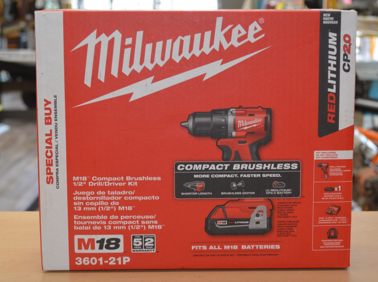 Milwaukee M18 Compact Brushless 1/2" Drill/Driver (3601-21P) *NEW* Free Shipping