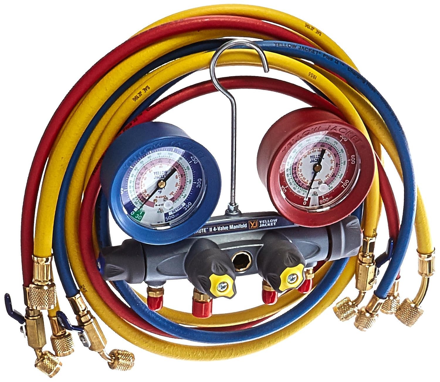 Yellow Jacket 46013 Brute II Test and Charging Manifold, F/C, Red/Blue Gauge