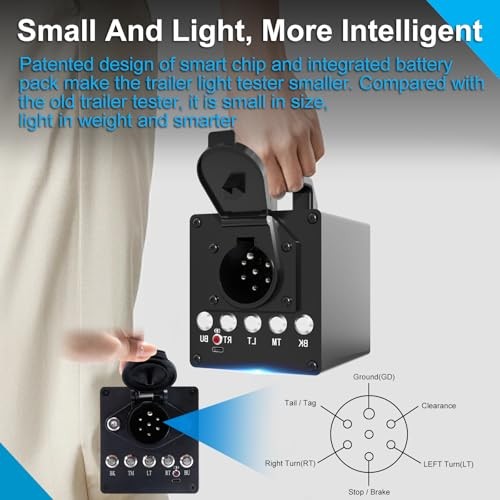 with2V0Ah Battery, Wireless Remote Control 1 Portable Trailer Light Tester Box