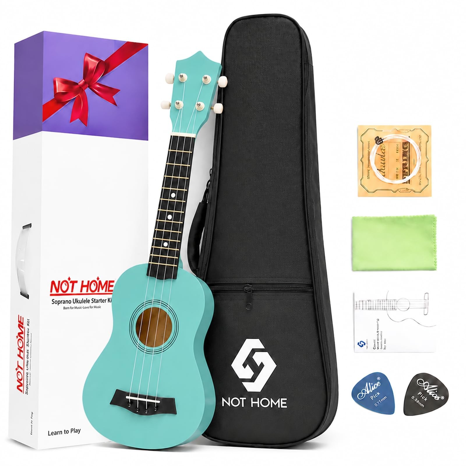 Soprano Ukulele Beginner, 21 Inch Basswood kids Ukuleles Starter Kit Green | ...