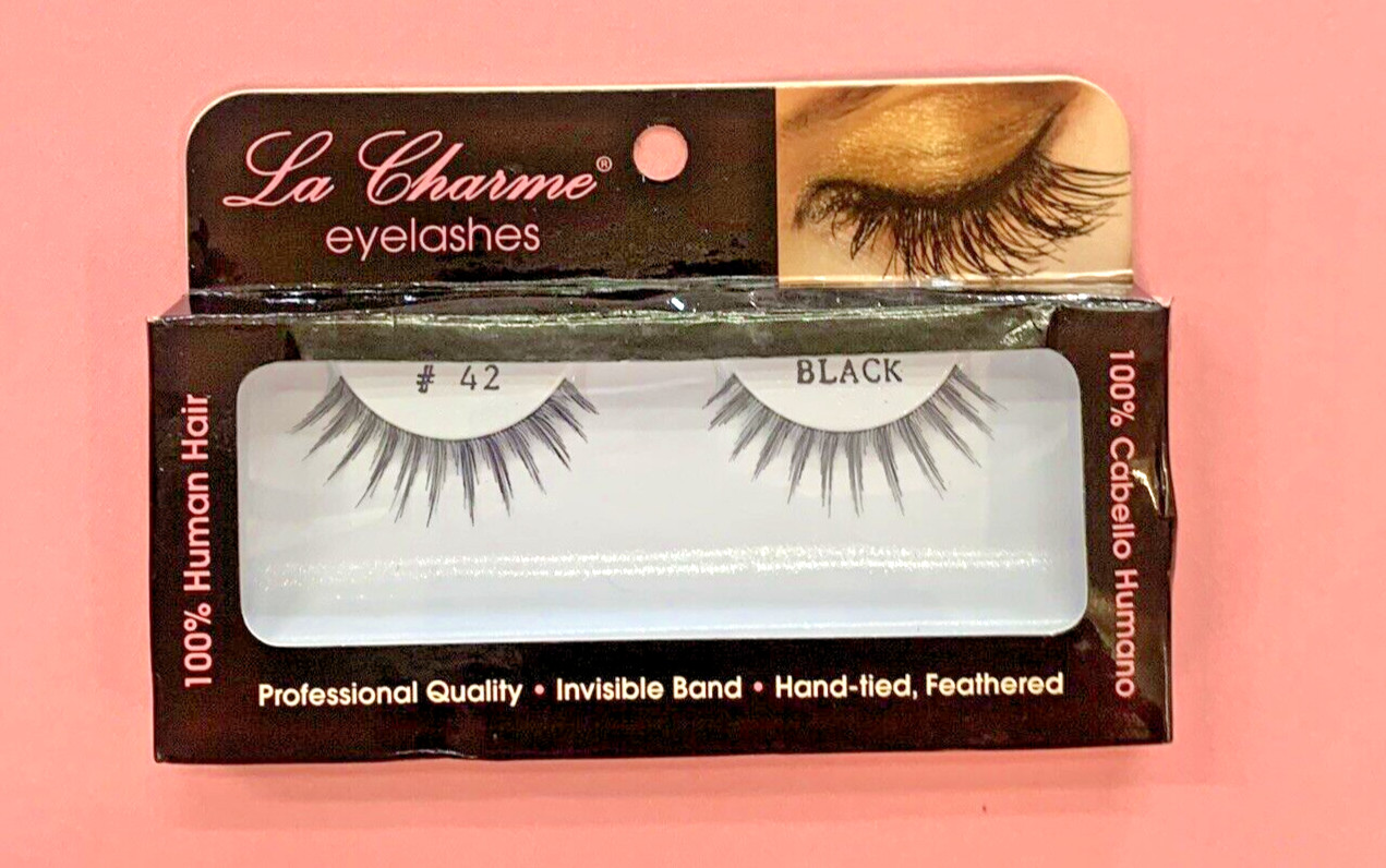 La Charme Eyelashes Strip 100% Human Hair  Black # 42