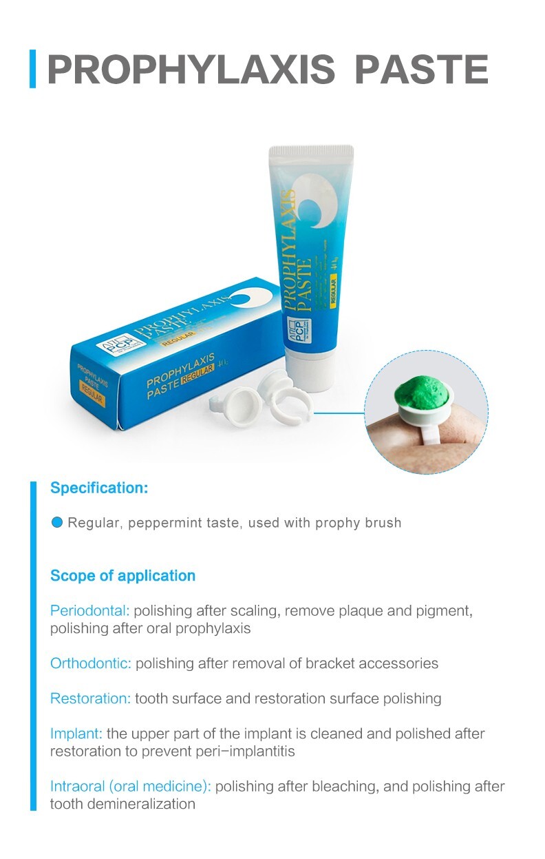 Dental Prophy Paste Regular Grit Prophylaxis Tooth Polishing Paste with 2 rings