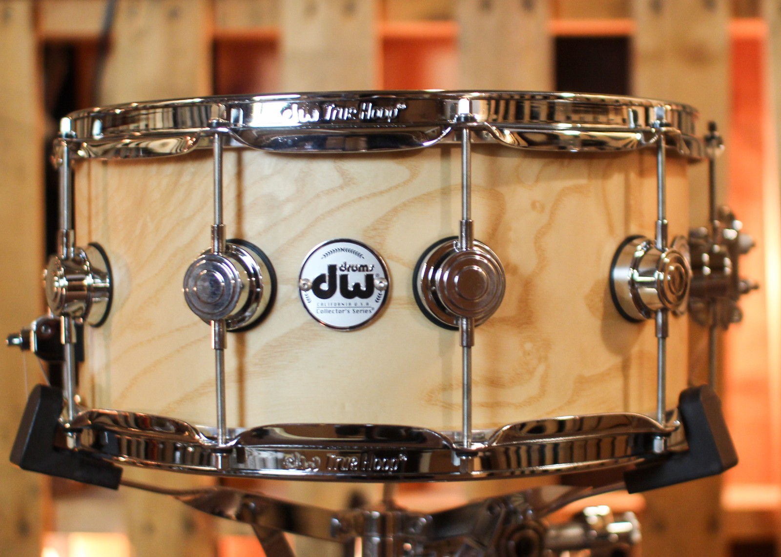 DW 6.5x14 Collector's 333 Hard Satin White Ash Swirl Snare Drum - SO#1421336