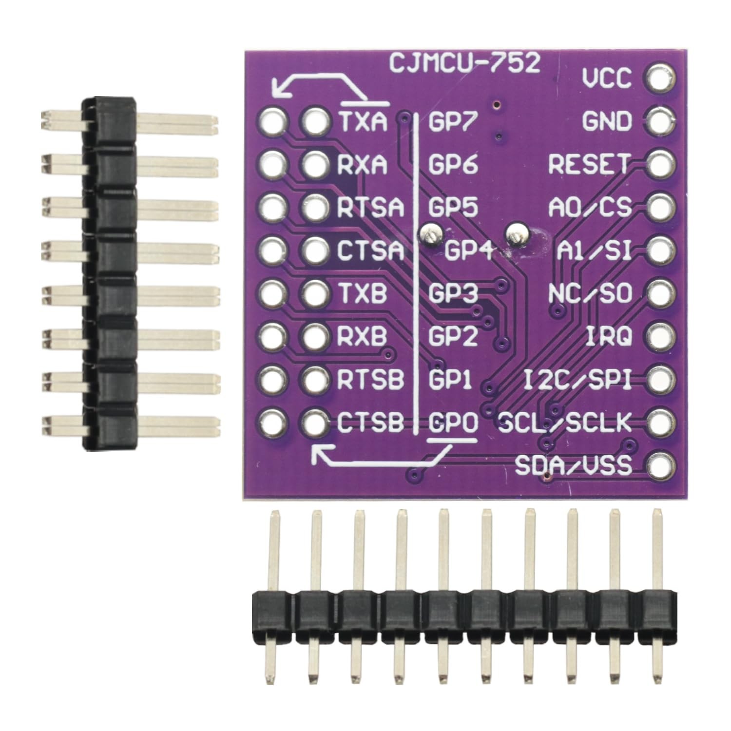 2 PCS SC16IS752 I2C SPI Bus To Dual Channel UART Conversion Module Board
