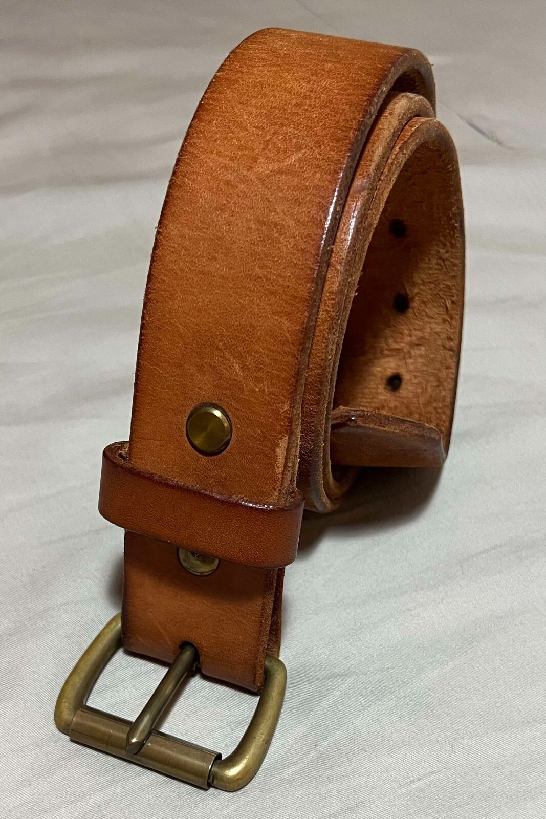 Corter Leather Standard Utility Best Size 32 Natural Veg Tan Brass Buckle