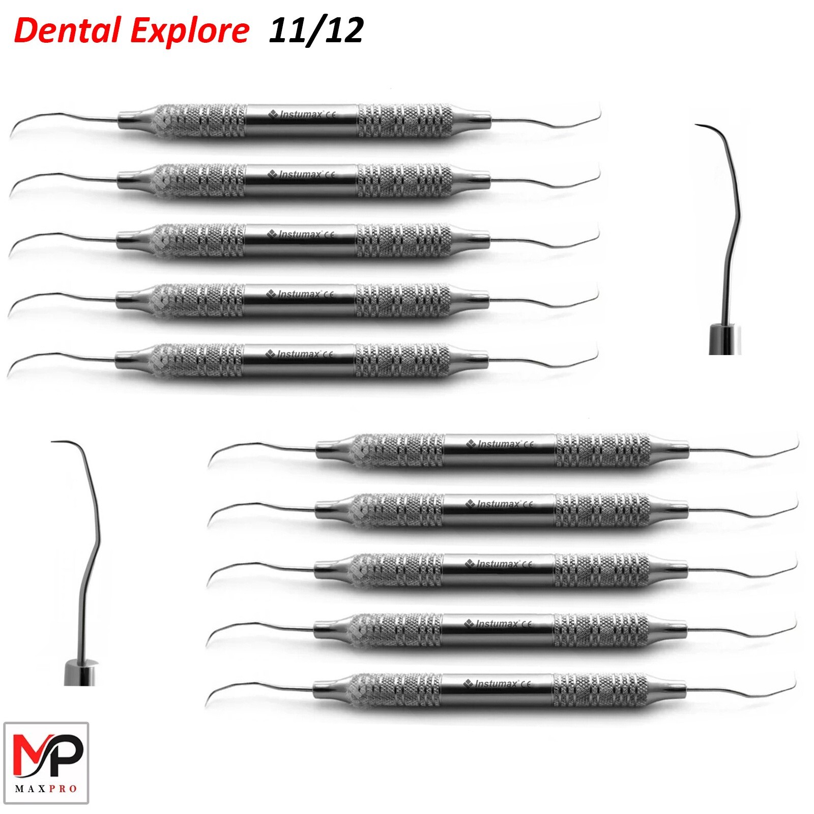 Periodontal Explorer 11/12 Set Of 10 Dental Sickle Diagnostic Double Ended Probe