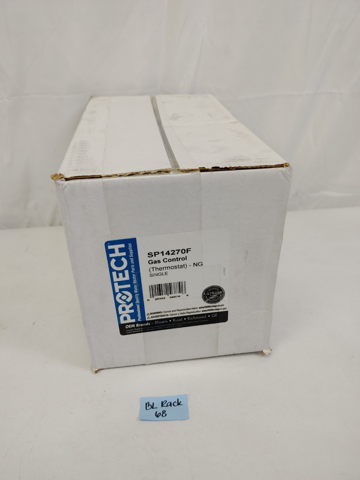Protech SP14270F Gas control Valve Thermostat NEW/SEALED