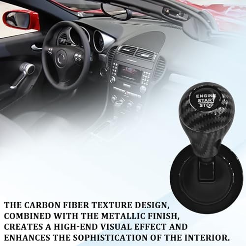 Car Joystick Push to Start Button Cover, Universal Auto Interior One Silver
