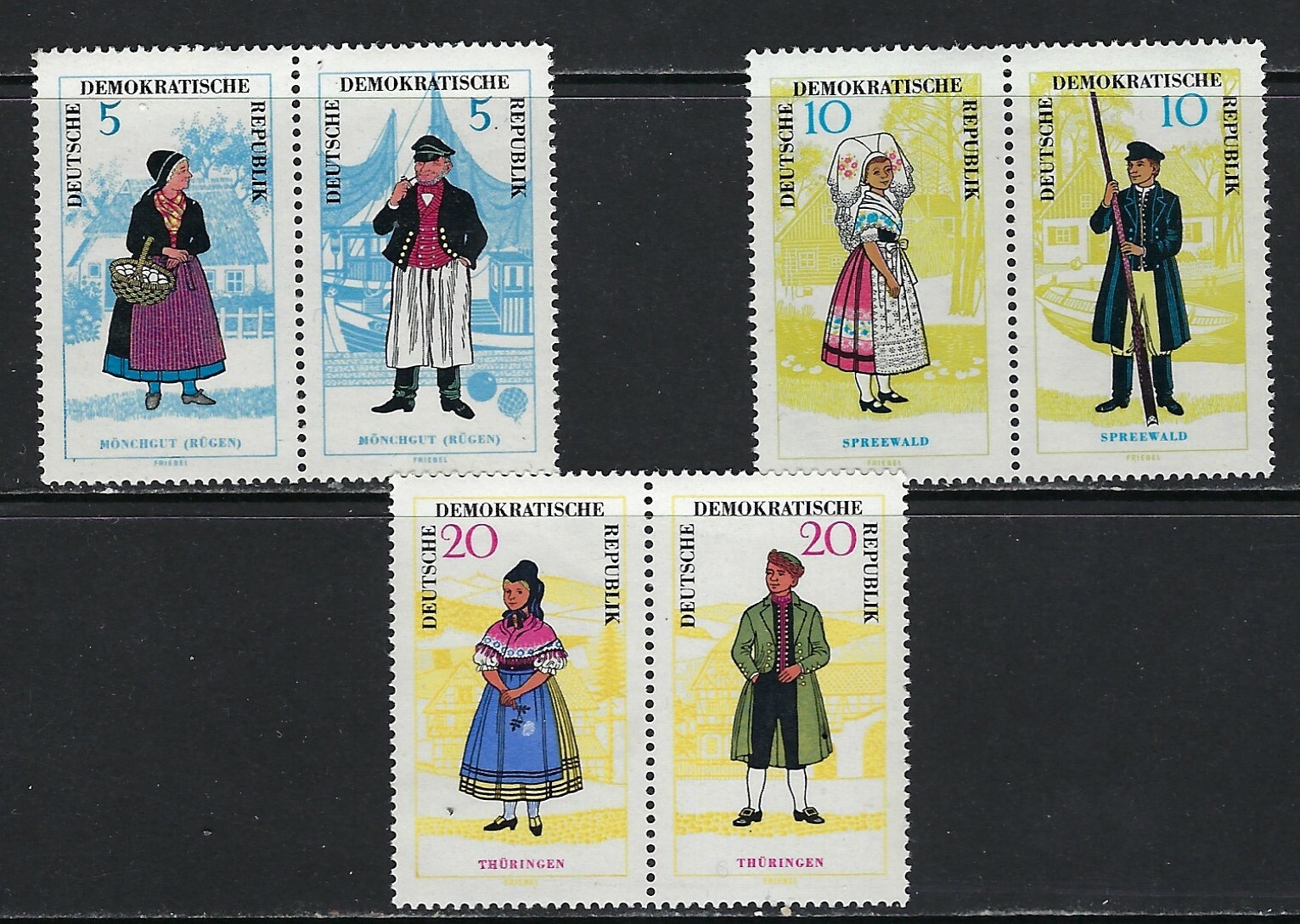 Germany (DDR)  -  MLH Costumes Pairs #739-744 CV $40.00.........31J......B-406-4