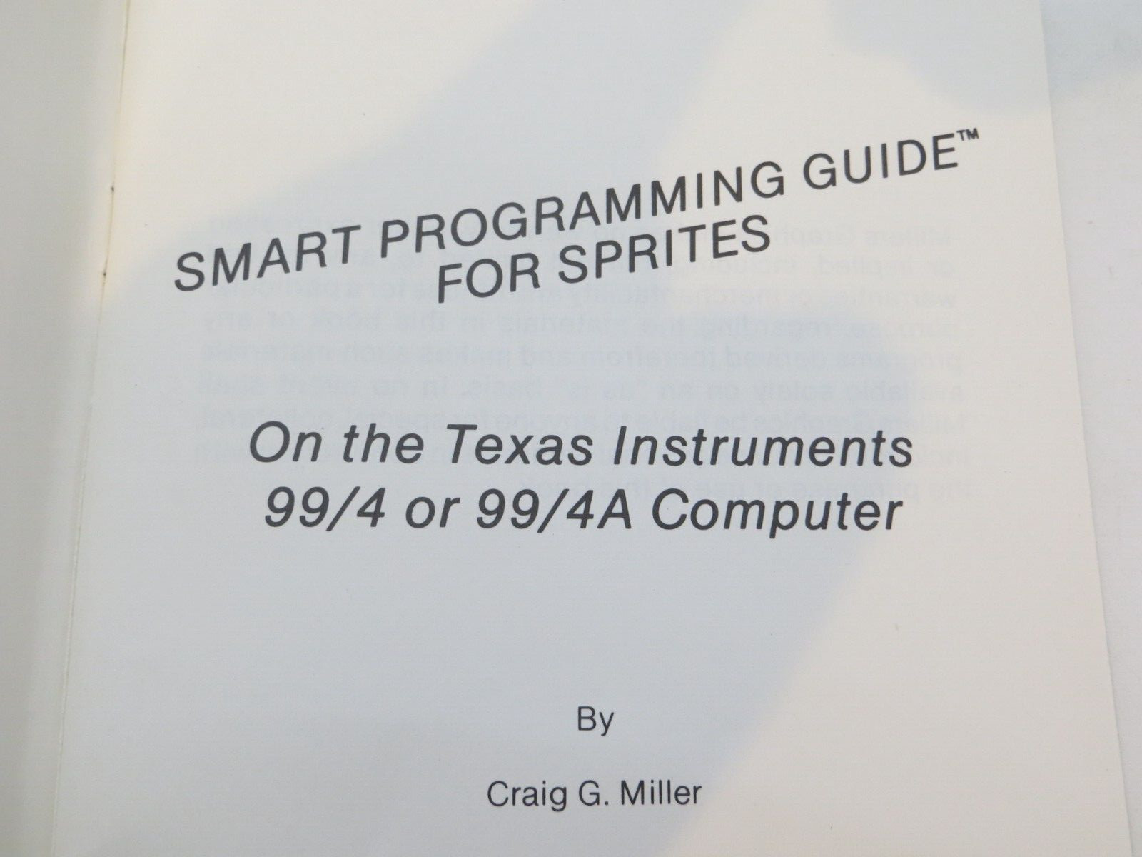 SMART PROGRAMMING GUIDE FOR SPRITES 1983 computer book