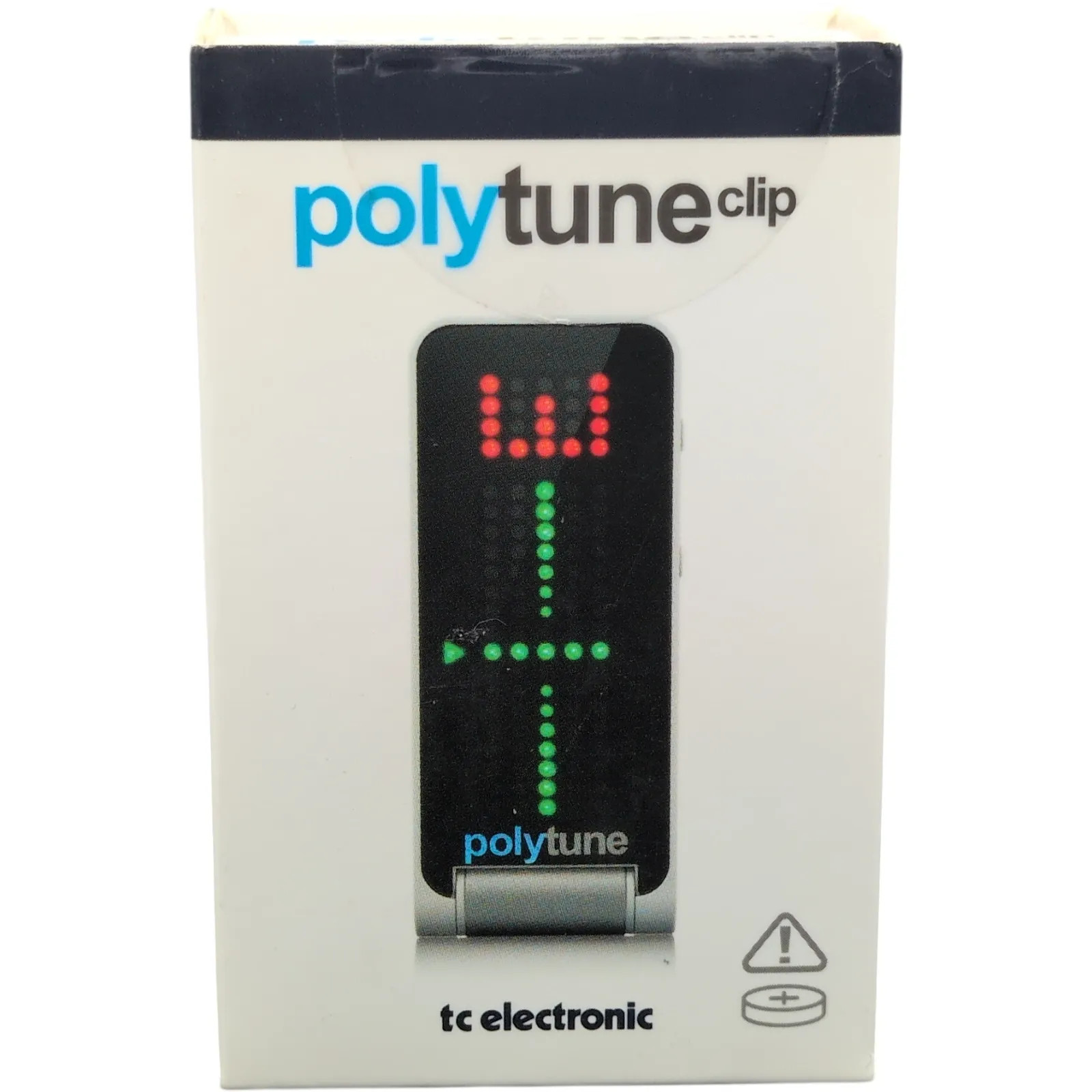 TC Electronic Polytune Clip Silver Polyphonic Tuner LED Display Guitar Bass