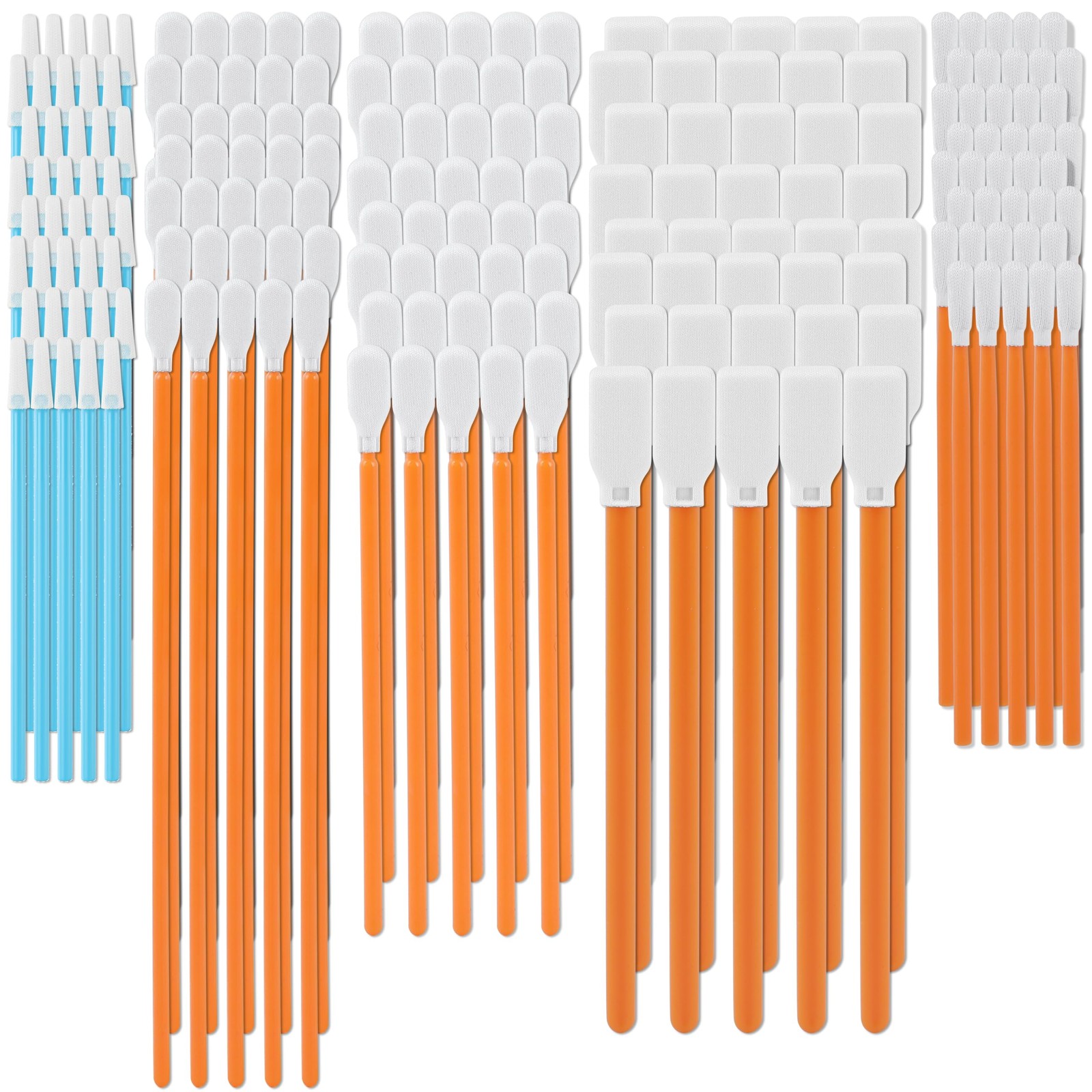 Cleaning Swab Kit Microfiber Knitted Polyester Swab Sticks 5 Types, Total 100...