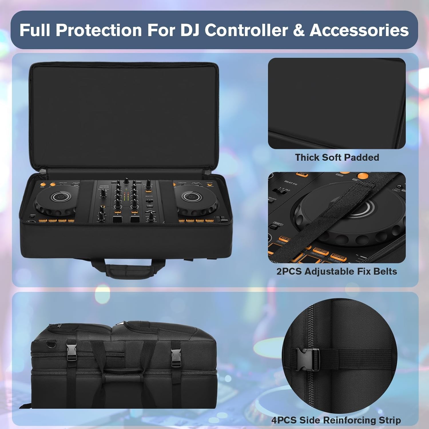 DJ Controller Case Compatible with DDJ 400 / DDJ-FLX4 / DDJ-REV1, DJ Carrying Ca