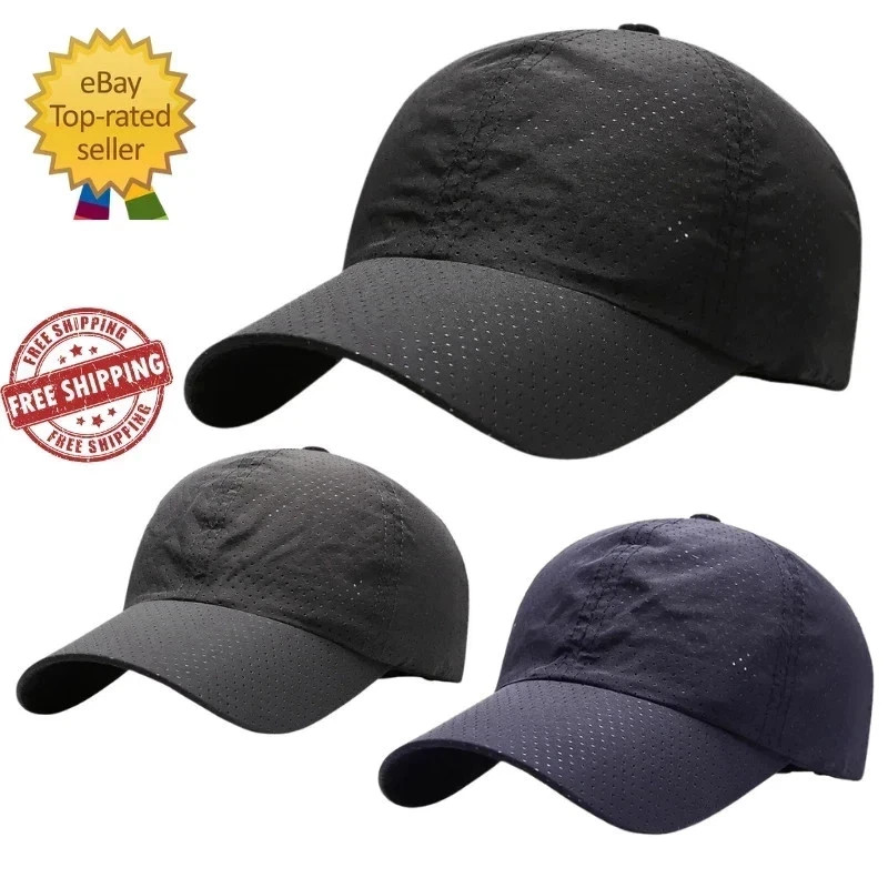 Men’s Quick Dry Running Cap Lightweight Breathable Sun Hat Outdoor Baseball