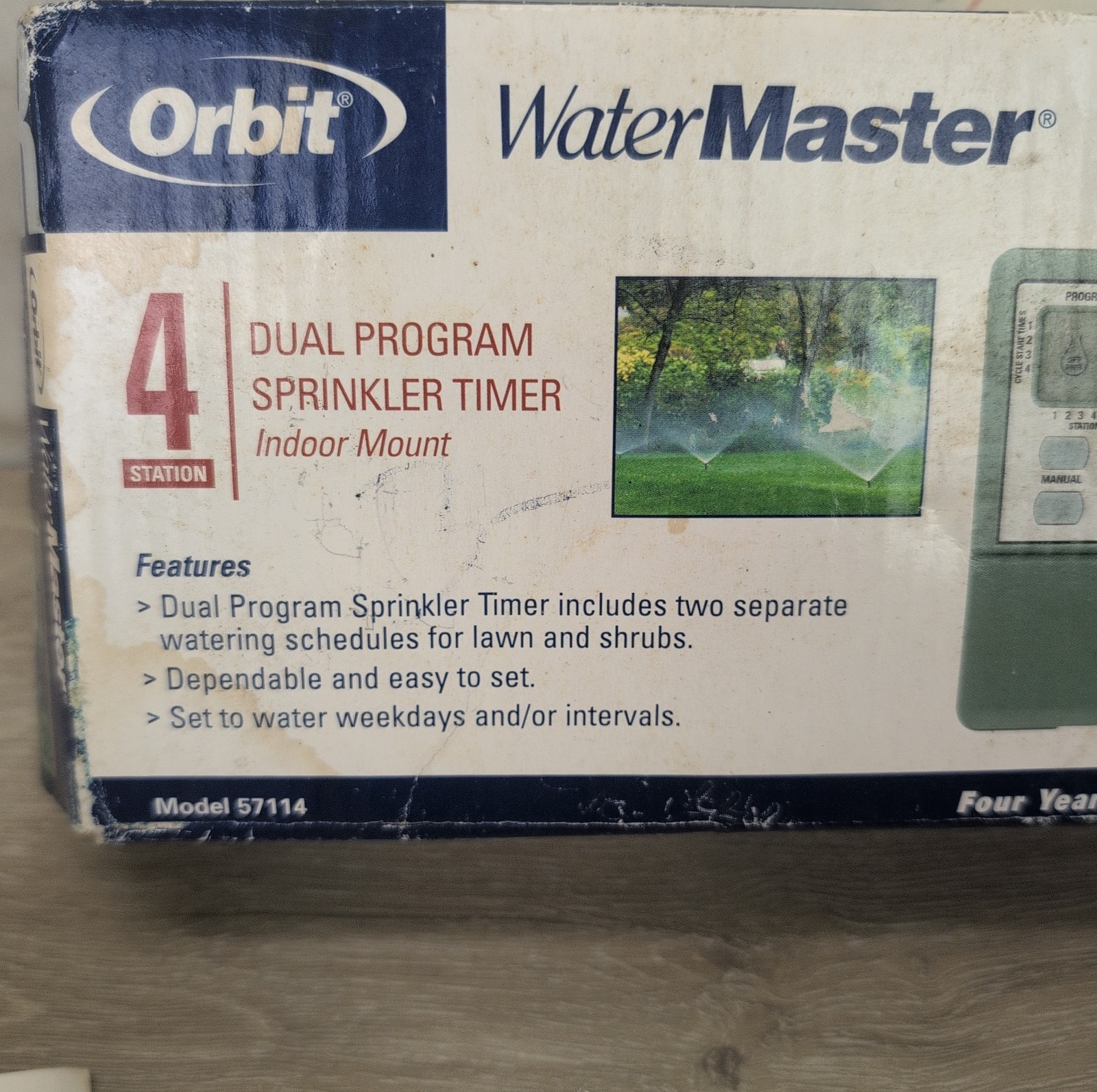 Orbit Water Master 4 Station Automatic Sprinkler System Timer Model 57114 New