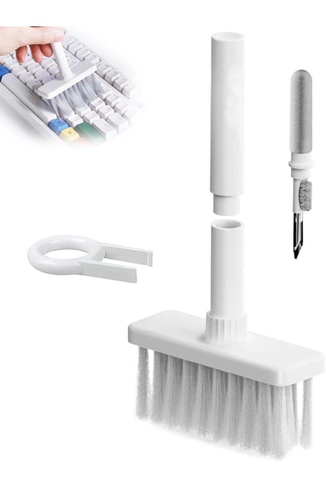 5 in 1 Laptop Keyboard Cleaner Kit, Earphone Cleaning Tool with Keycap Puller