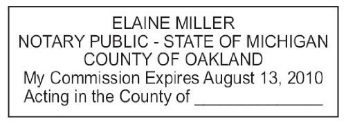 State of Michigan| Custom Rectangle Self-Inking NOTARY SEAL RUBBER STAMP