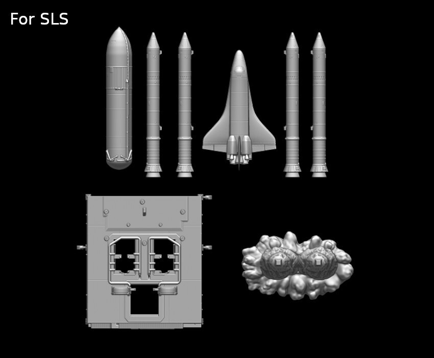 Space Shuttle FILE STL for all 3D printer 2 version platform take_off phase lamp