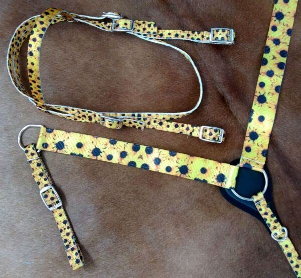 Showman Sunflower Print Nylon Headstall & Breast Collar Set