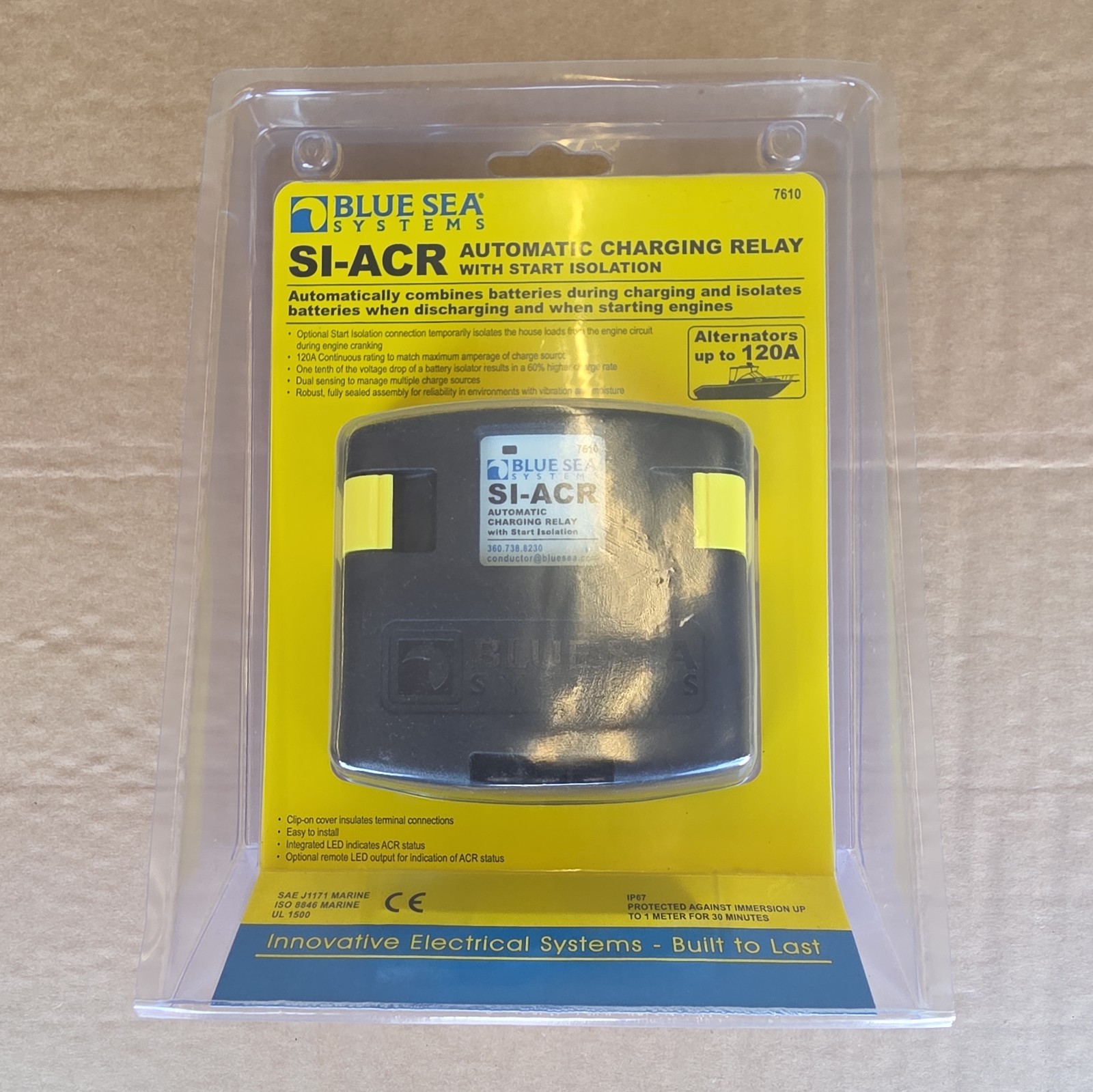 Blue Sea 7610 SI-ACR Automatic Charging Relay 12V 24V DC 120A Marine