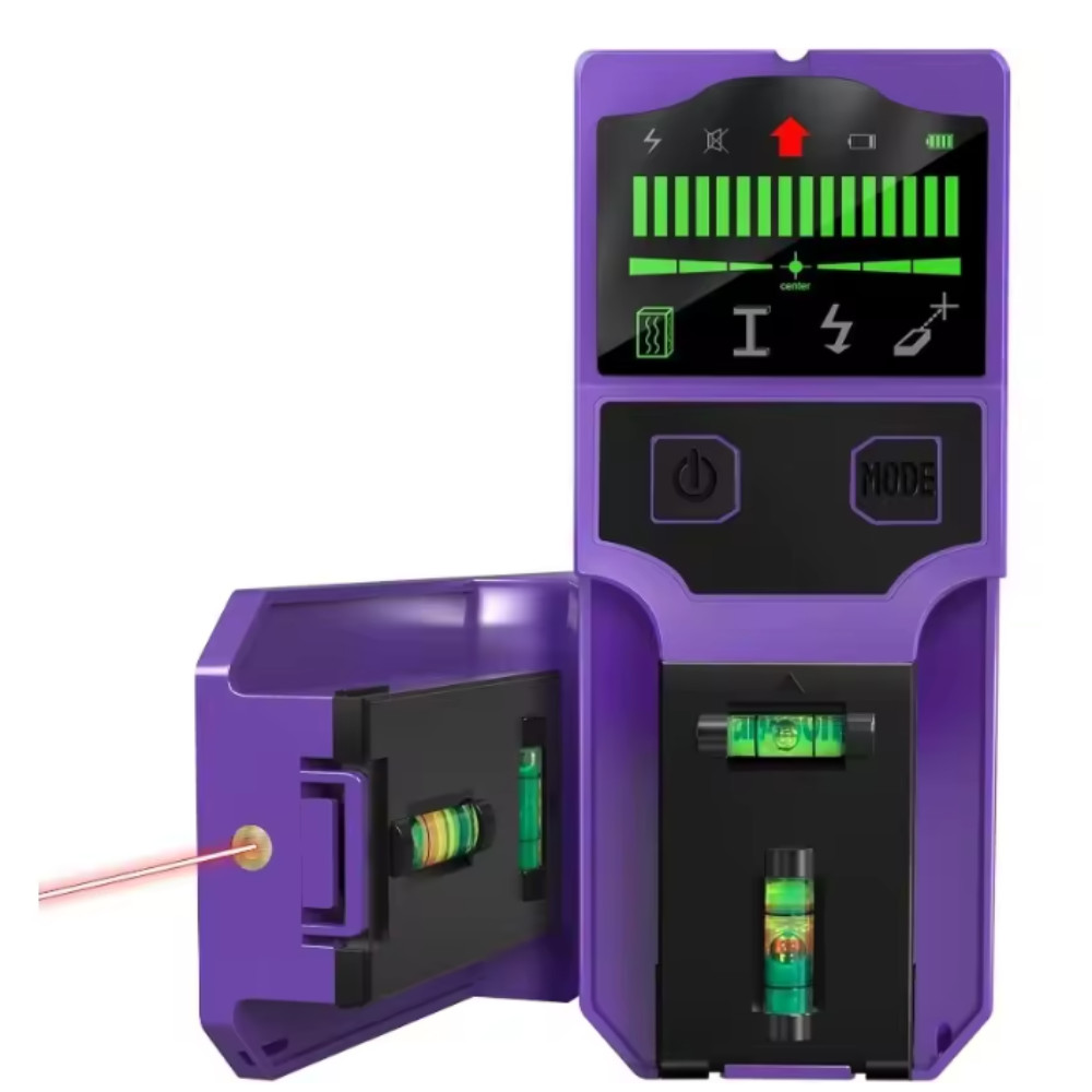 Stud Finder Wall Scanner LCD Metal AC Wire Detector with Laser Level Tool