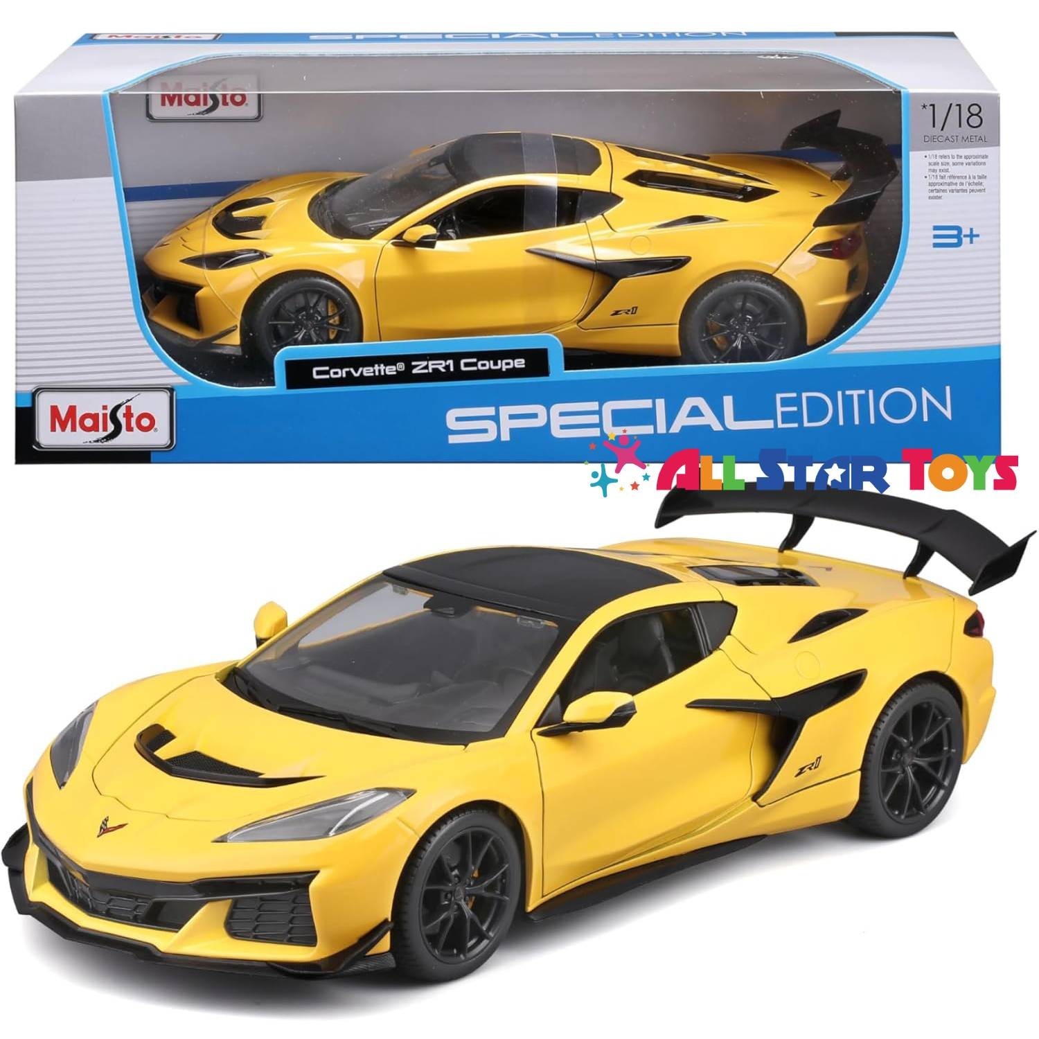 Maisto 1:18 Special Edition 2025 Chevrolet Corvette ZR1 Metallic Yellow 31475