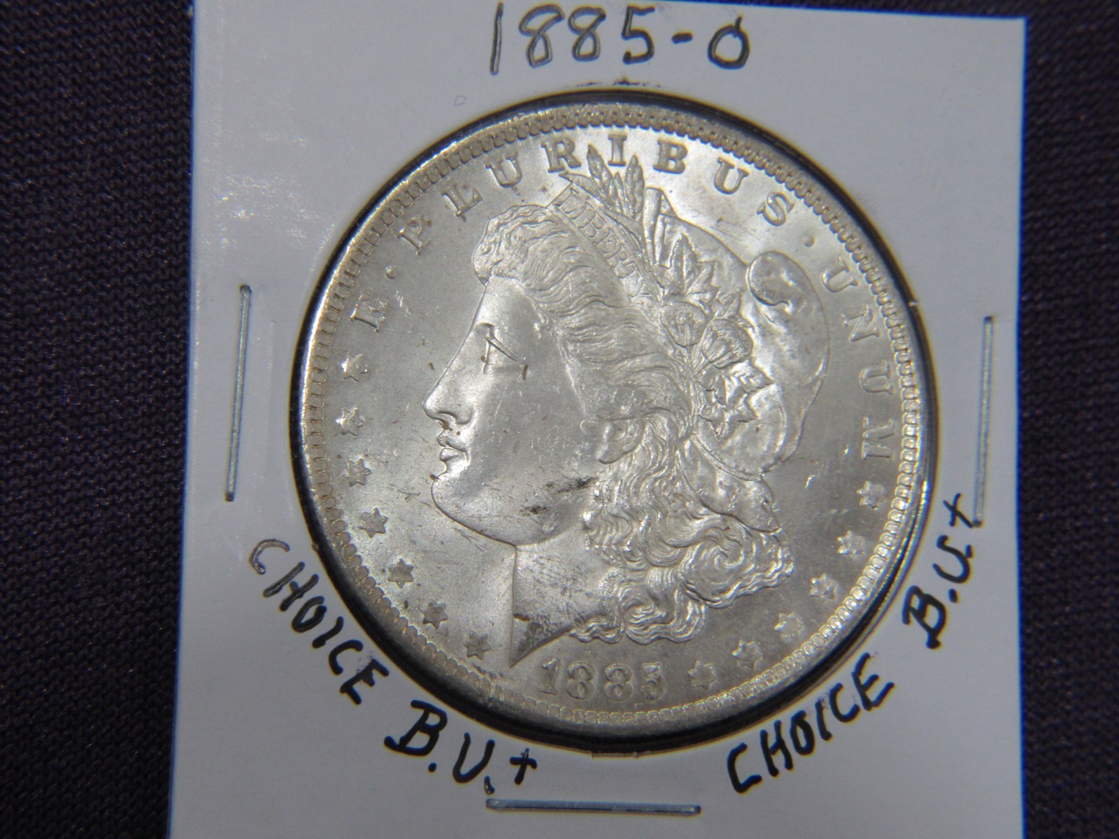 1885-O Morgan dollar in choice B.U.+ condition