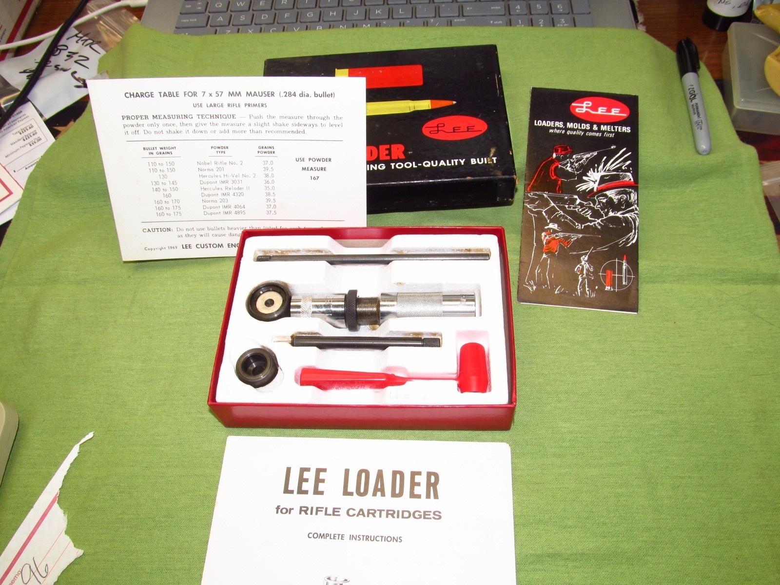 Vtg. LEE Loader Reloading Tool for 7x57mm Mauser - Nice Condition
