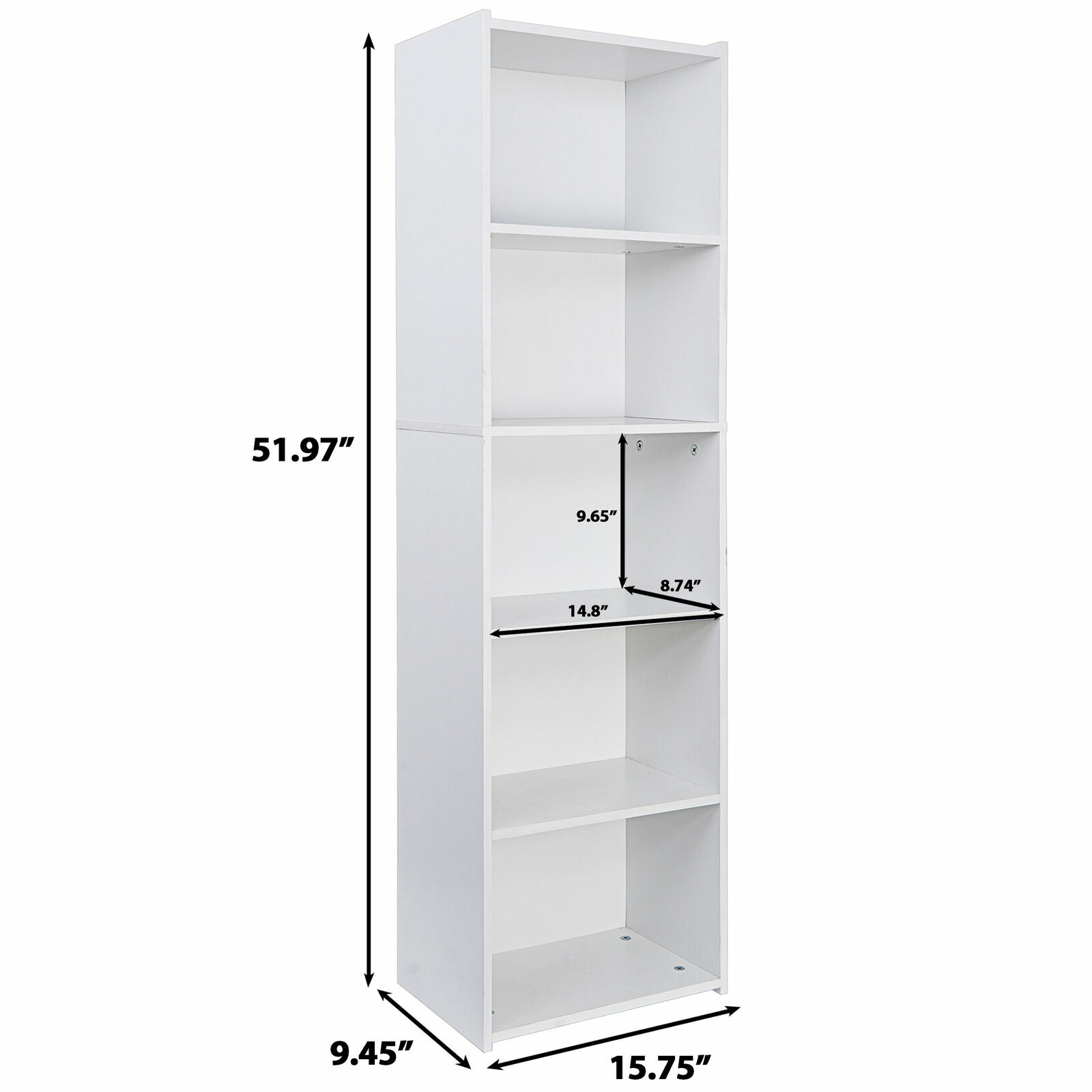5 Tier Bookcase Bookshelf Storage Wall Shelf Organizer Unit Display Stand
