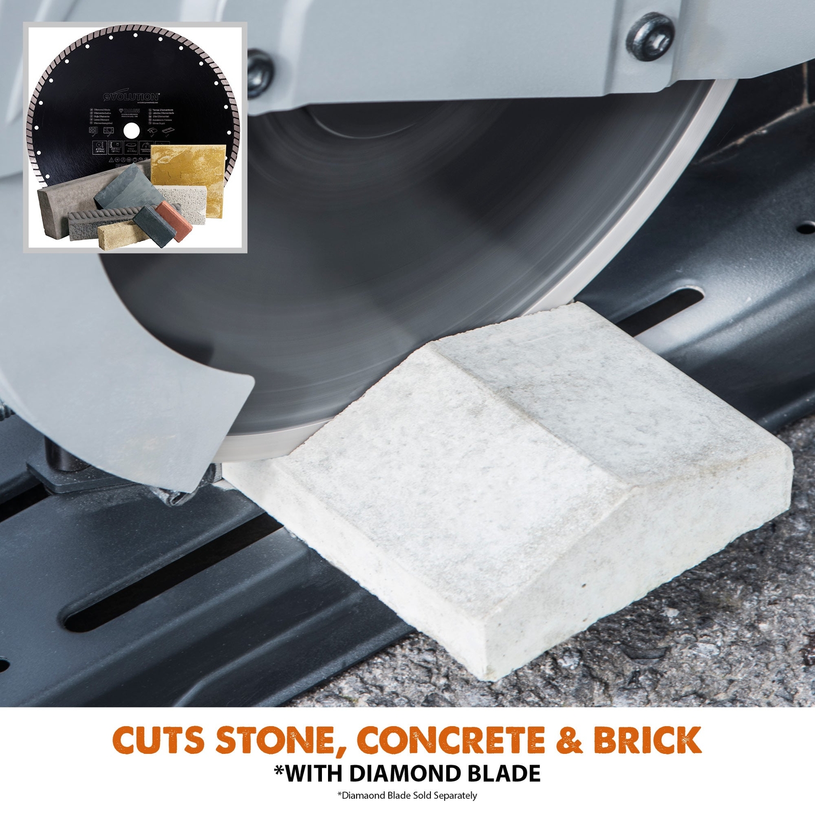 Evolution R355CPS: Multi-Material Cutting Chop Saw With 14 in. Blade