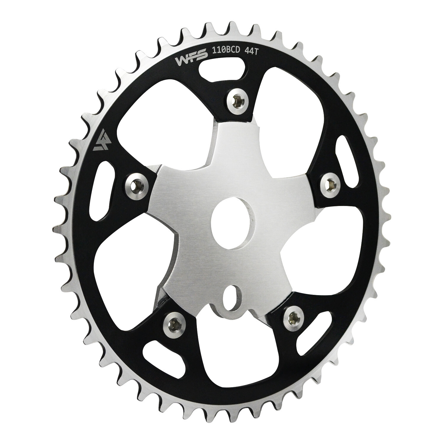 WFS Pulsar Chainring w/ Spider Sprocket 44T 1/8" 110mm Old School BMX,Black