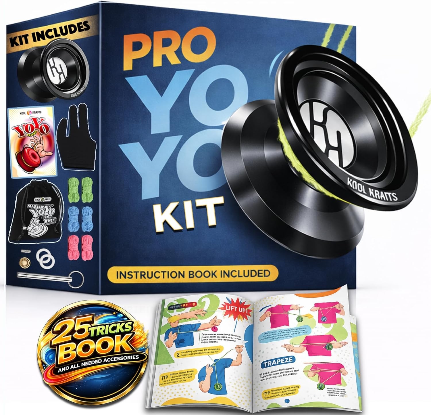 Professional Responsive Yoyo Kit, Premium Alloy Yo-Yo for Kids and Beginners wit