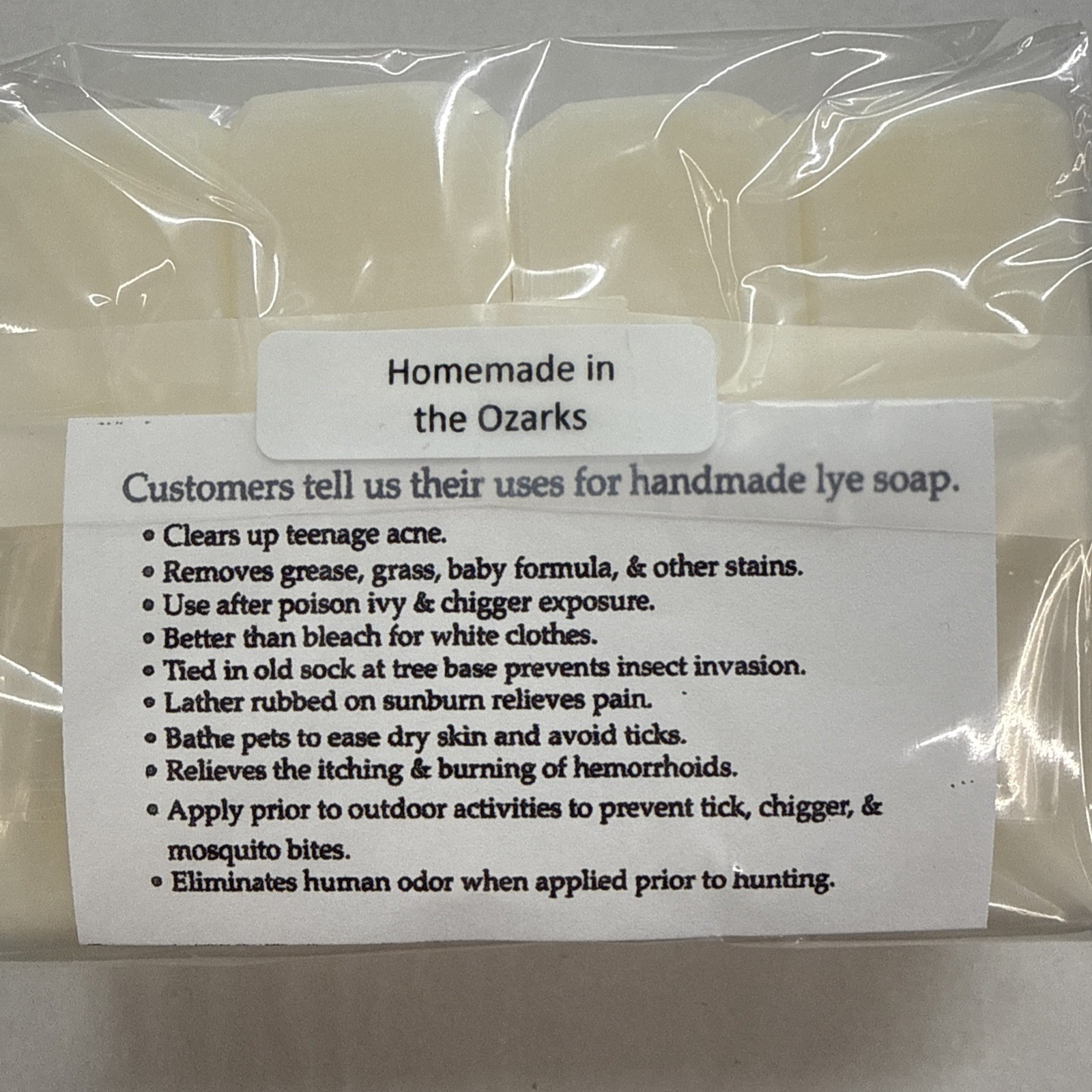 Homemade Cold Pressed Lye Soap 4 Pack