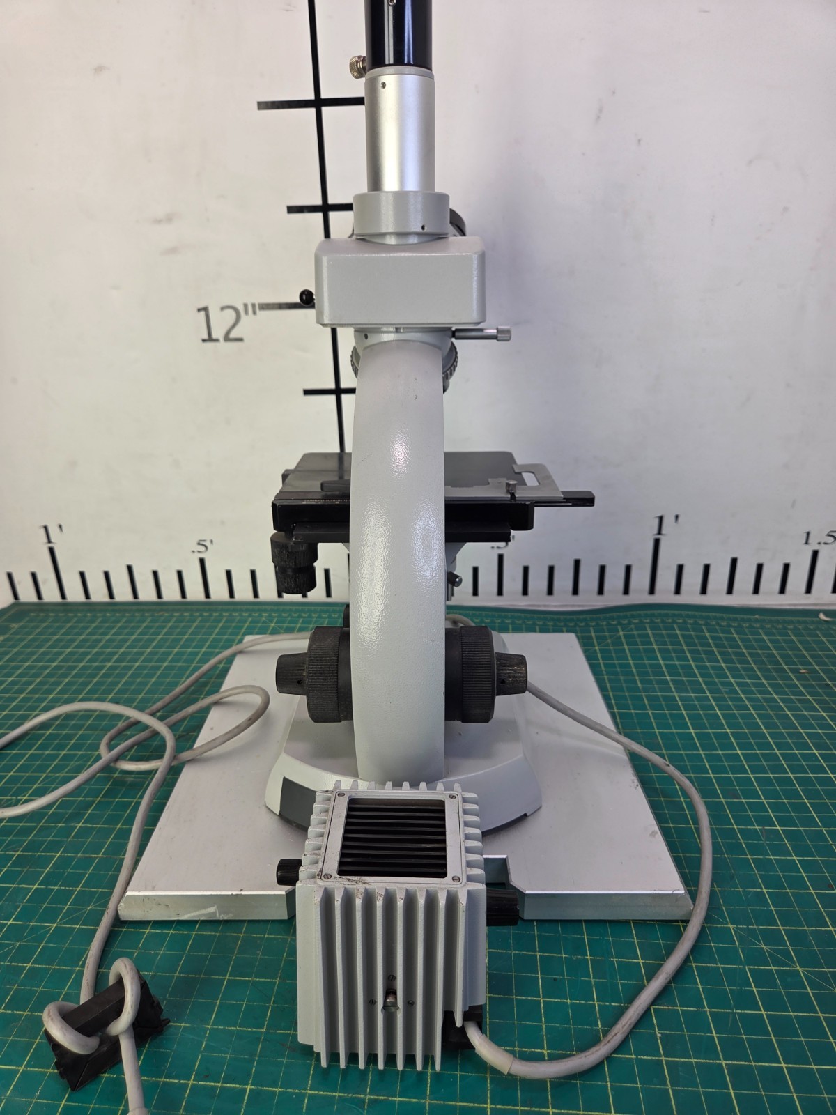 Zeiss Upright Microscope Mounted on a Metal Plate W/2 Objectives