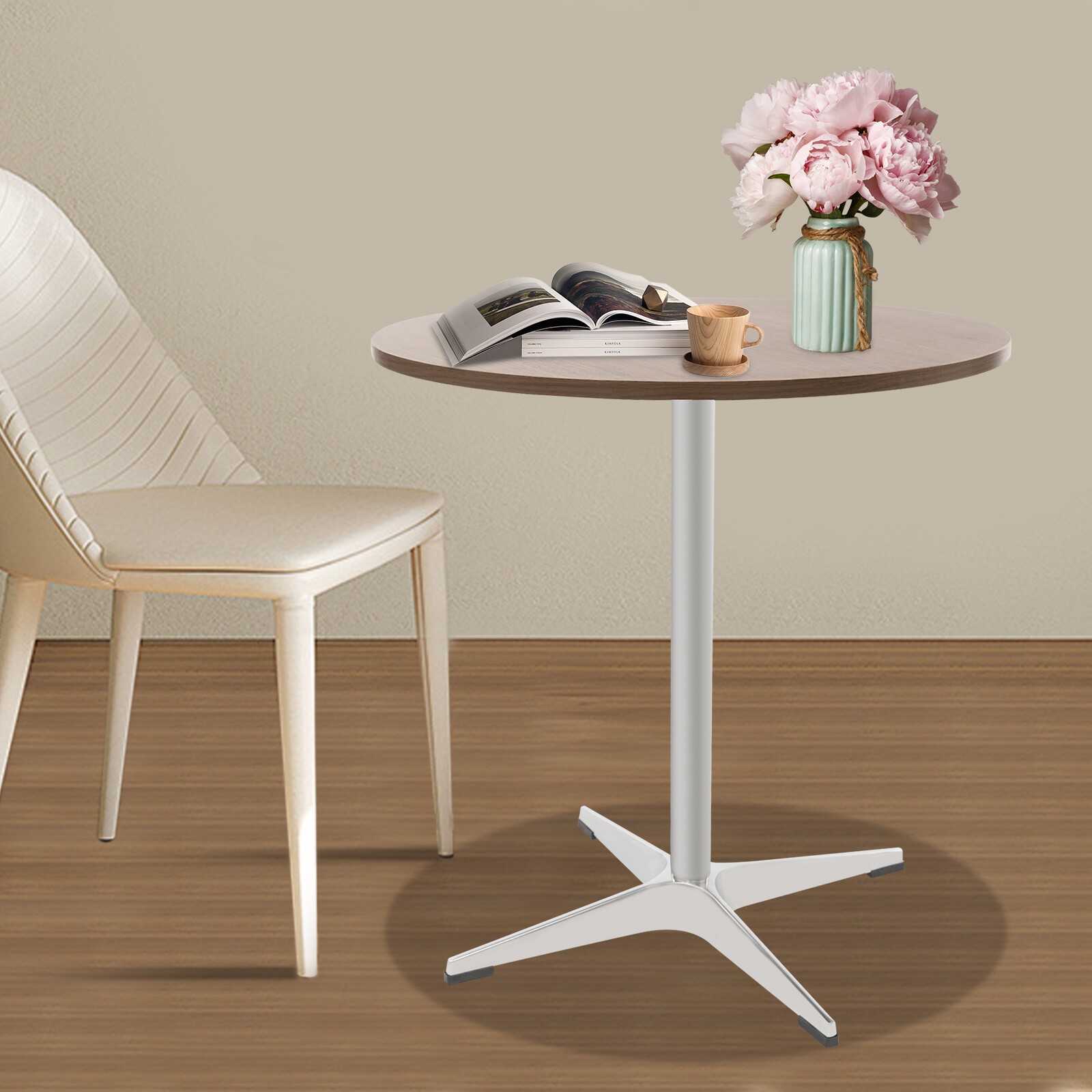 Round Dining Table, Space Saving Dinner Table, Rustic Dining Table