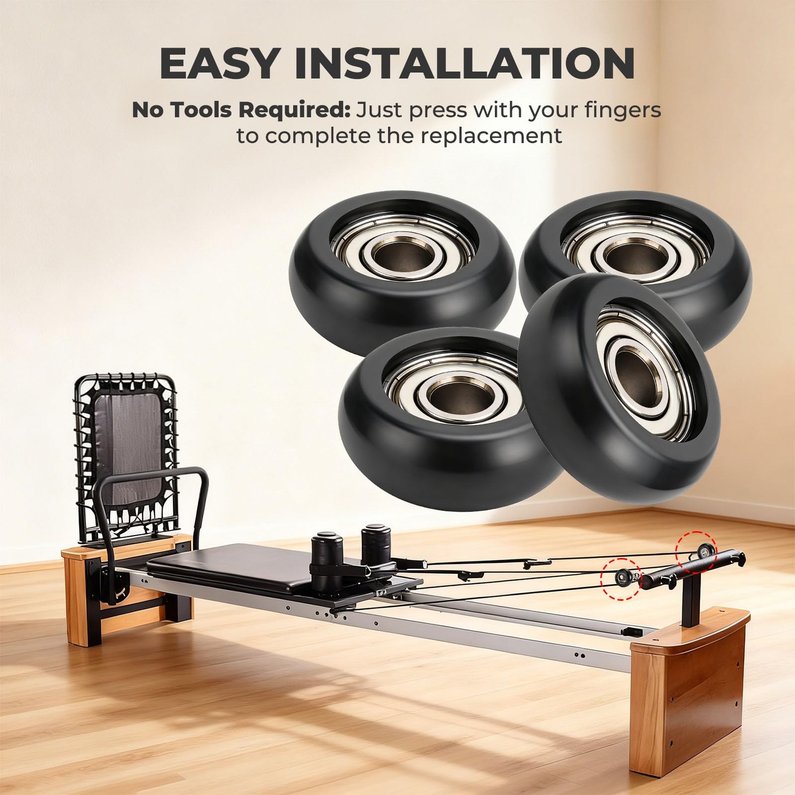 Roller Wheels for Aero Pilates Reformer, Replacement Roller Wheels for Pilate...