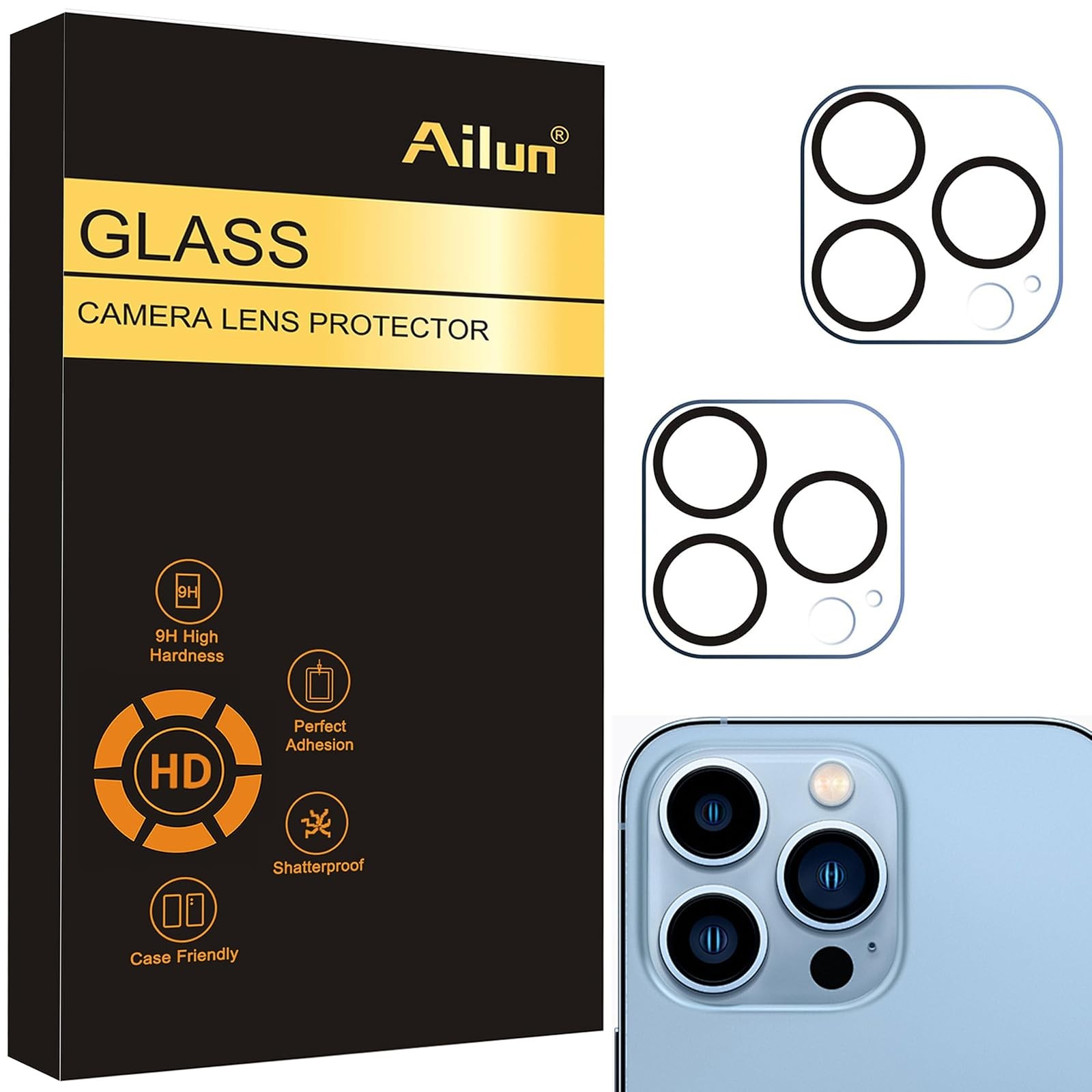 Ailun Camera Lens Protector for iPhone 13 Pro & iPhone 13 Pro Max,Tempered Glass